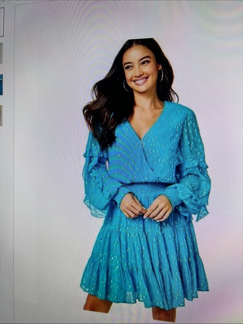 Lilly Pulitzer size 12 Heline Ruffed dress in Turquoise Excellent condition